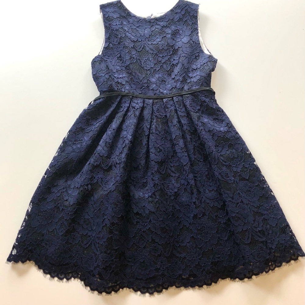 Helena formal girls navy laced dress Size 8